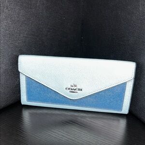 Coach Saffiano Leather color block wallet